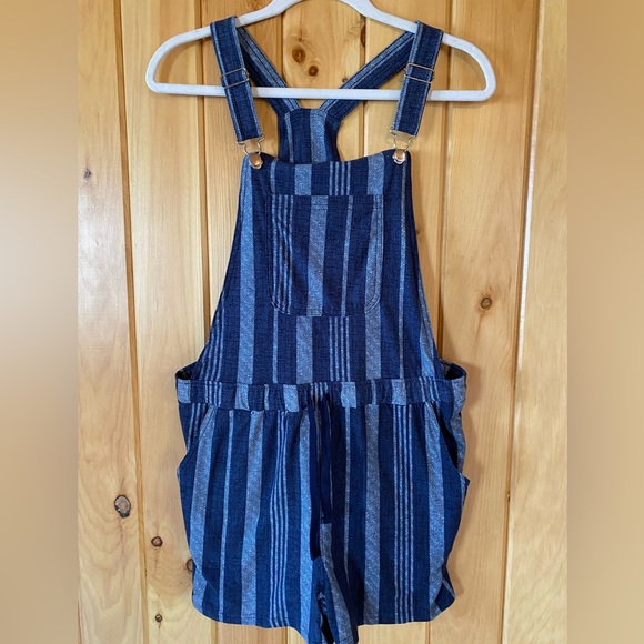 No Boundaries Blue Striped Jumpsuit/Overalls - Picture 2 of 8